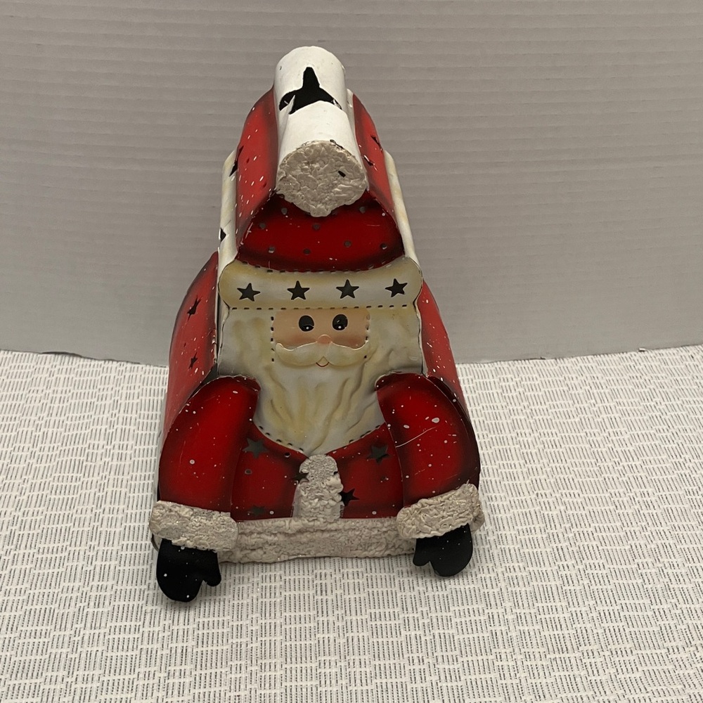 Festive Red Santa Holiday Decoration Votive Candle Holder